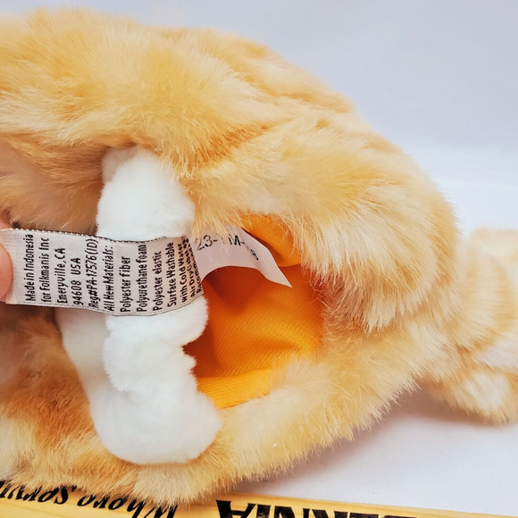 Folkmanis Orange Tabby Cat Kitten Hand Puppet Plush Fluffy Full Body Green Eyes - Picture 8 of 8
